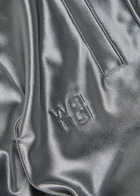 Alexanderwang.t Relaxed Logo-embroidered Satin Track Pants Silver