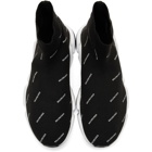 Balenciaga Black All Over Logo Speed Sneakers