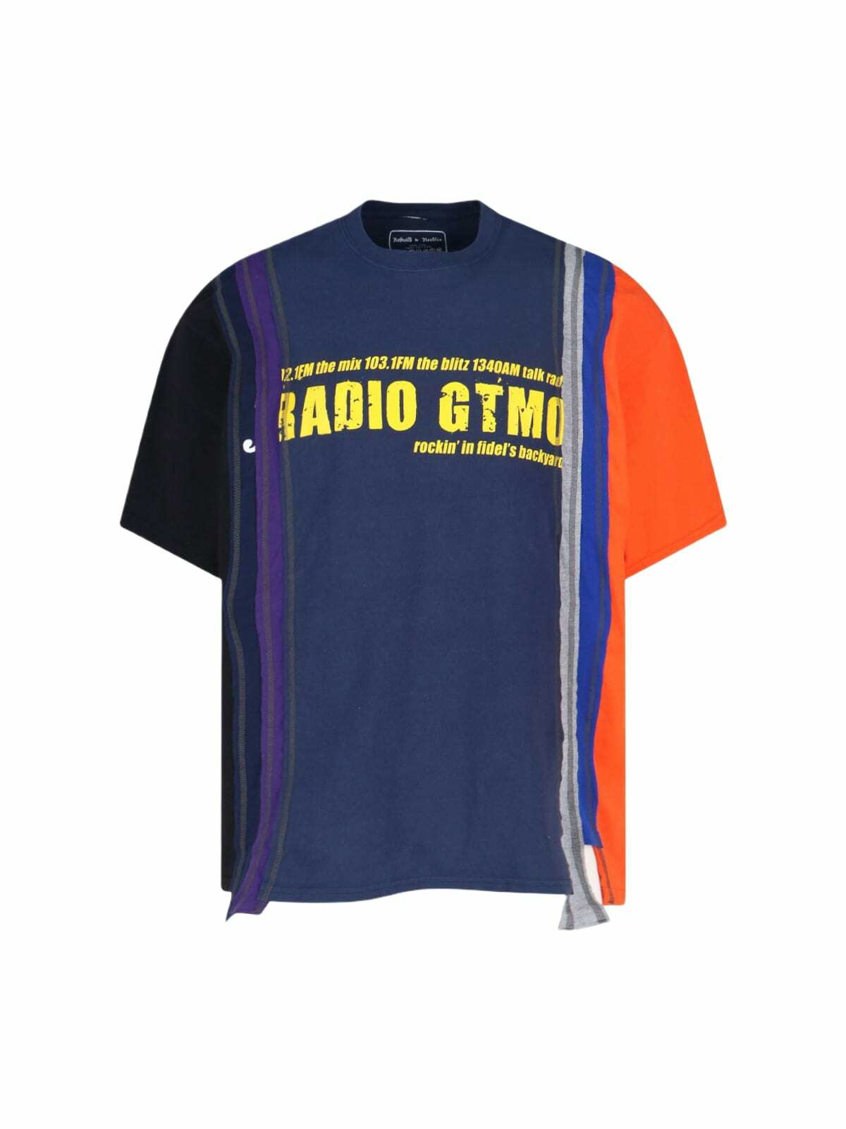 Tシャツ・カットソー NEEDLES Men T Shirts QV305PL Purple NEEDLES Purple Stripe T-Shirt Needles