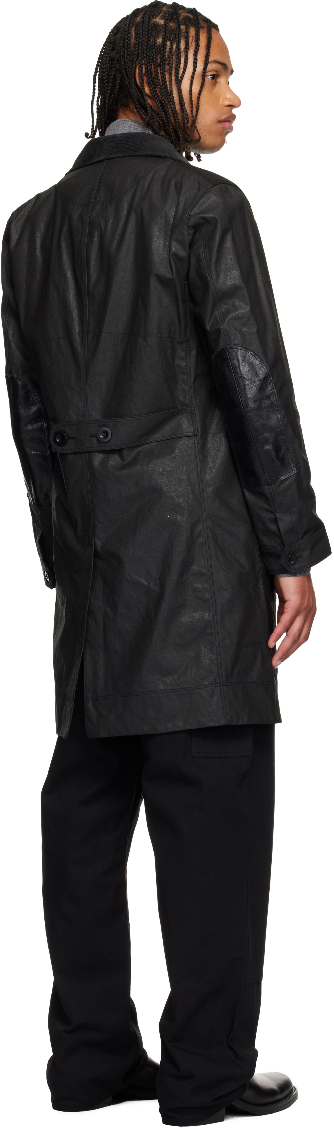 Junya Watanabe Black Coated Cotton Coat