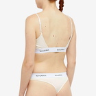 Sporty & Rich Women's Serif Logo Thong in Cream