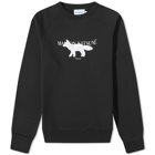 Maison Kitsuné Men's Profile Fox Stamp Clean Crew Sweat in Black