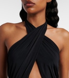 Balmain Cutout draped swimsuit