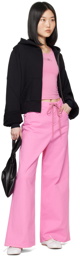 MM6 Maison Margiela Pink & Black Paneled Long Sleeve T-Shirt