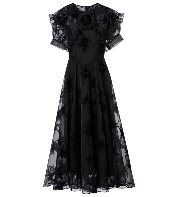 Photo: Rodarte Ruffled floral organza midi dress