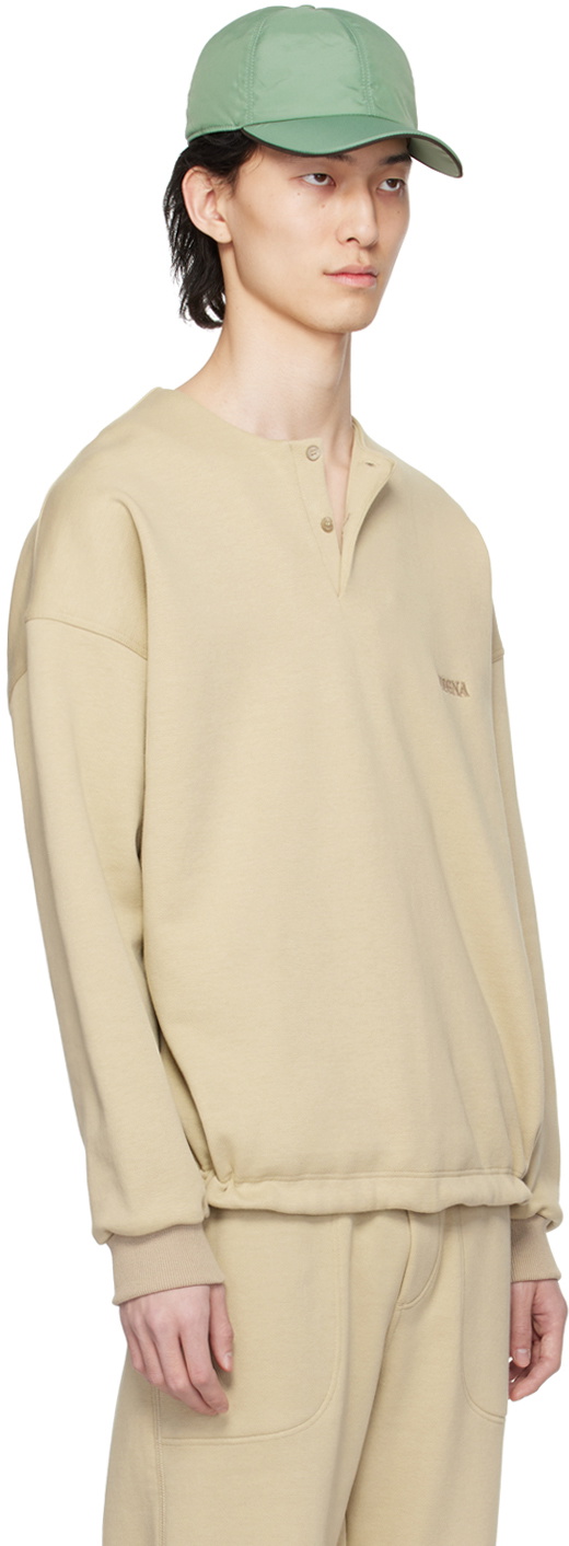 ZEGNA Beige Placket Sweatshirt