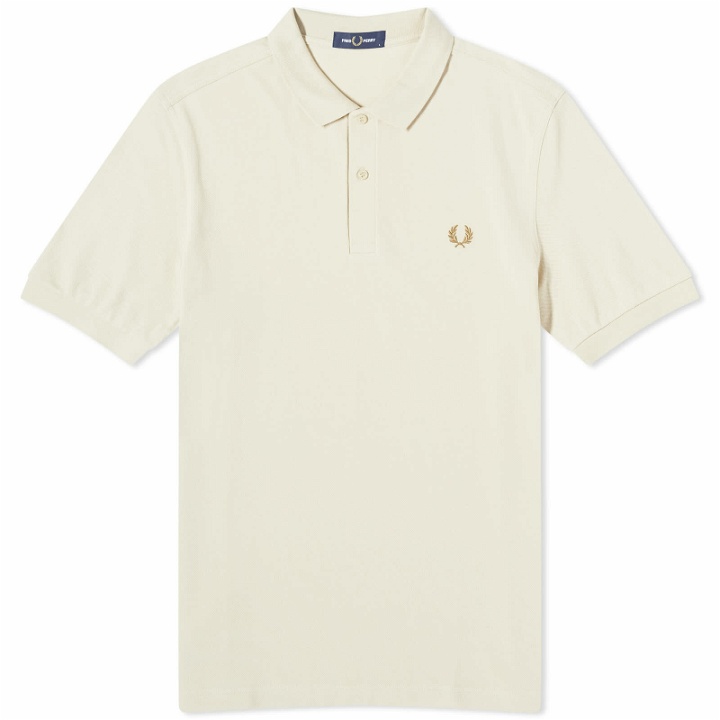 Photo: Fred Perry Men's Slim Fit Plain Polo Shirt in Oatmeal