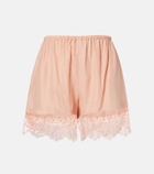 Stella McCartney Lace-trimmed silk shorts