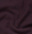 Hugo Boss - Gavino Contrast-Tipped Mélange Virgin Wool Sweater - Burgundy