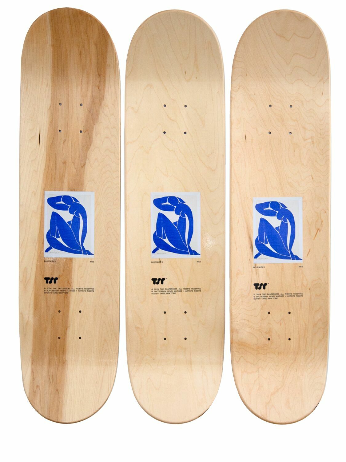 THE SKATEROOM Blue Nude Ii, 1952 Set Of 3 Skateboards