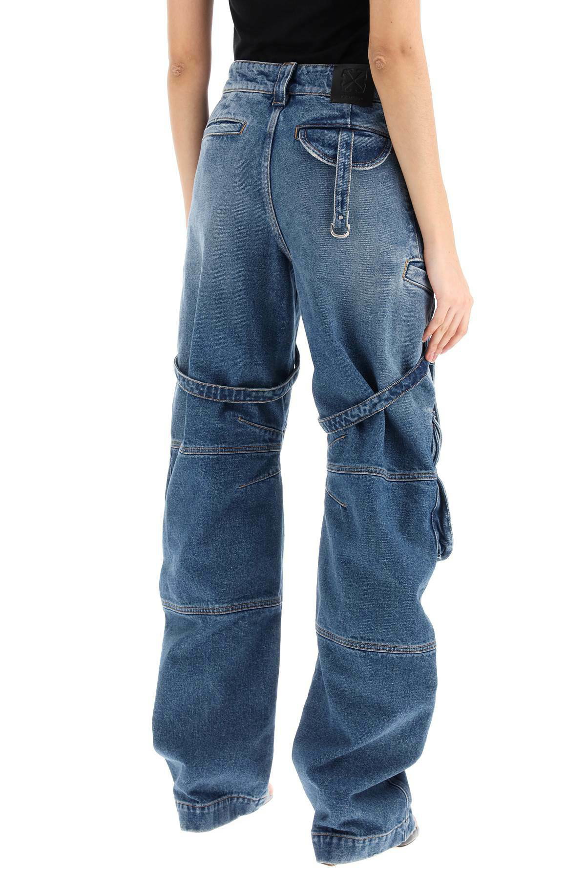 【関税&送料込】Off-White Cargo Jeans OFF-WHITE cargo jeans with harness details Blue Off-White