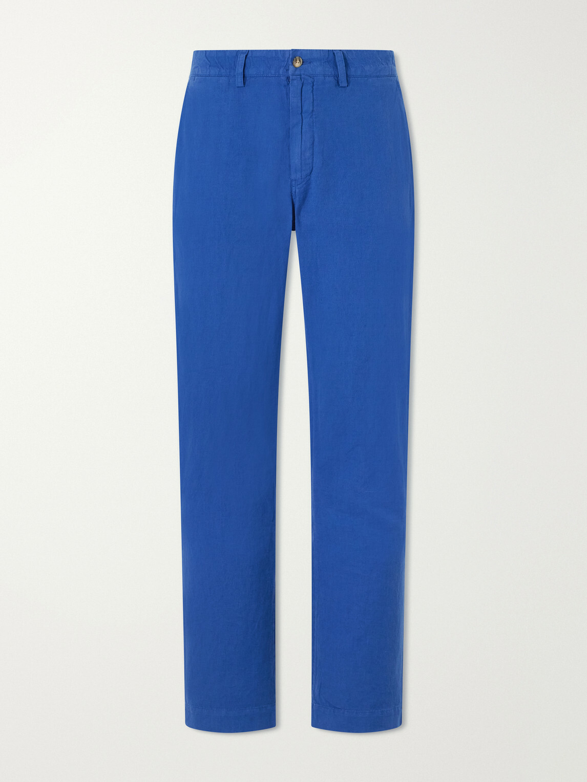 Polo Ralph Lauren - Straight-Leg Linen and Cotton-Blend Trousers - Blue