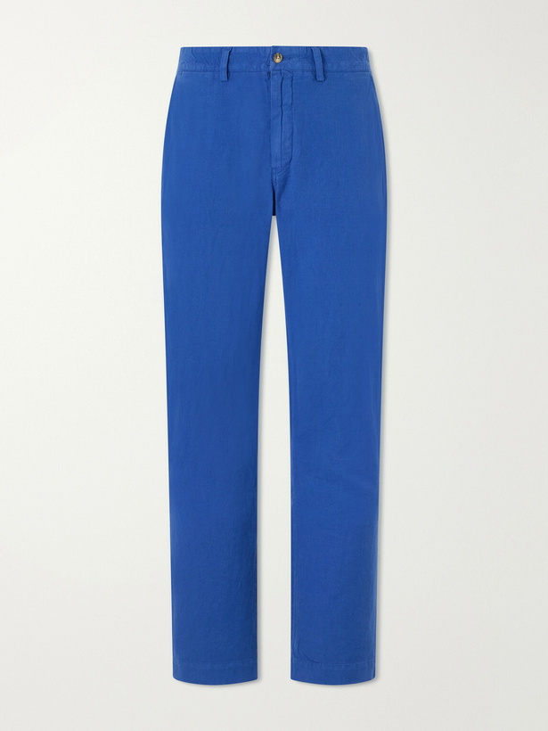 Photo: Polo Ralph Lauren - Straight-Leg Linen and Cotton-Blend Trousers - Blue