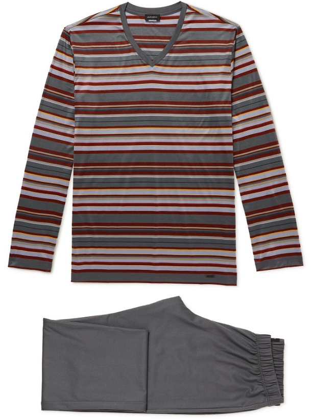Photo: Hanro - Striped Cotton-Jersey Pyjama Set - Multi