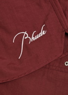 Rhude Radiator Logo-embroidered Shell Swim Shorts Maroon