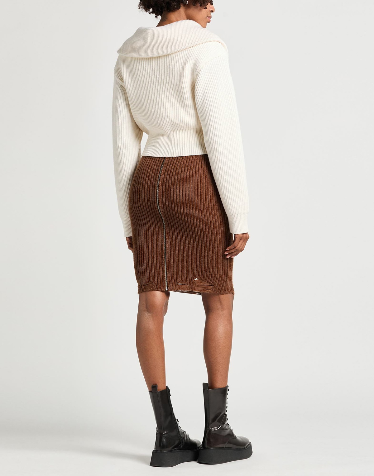 Kimhekim Womens Midi skirt in Brown