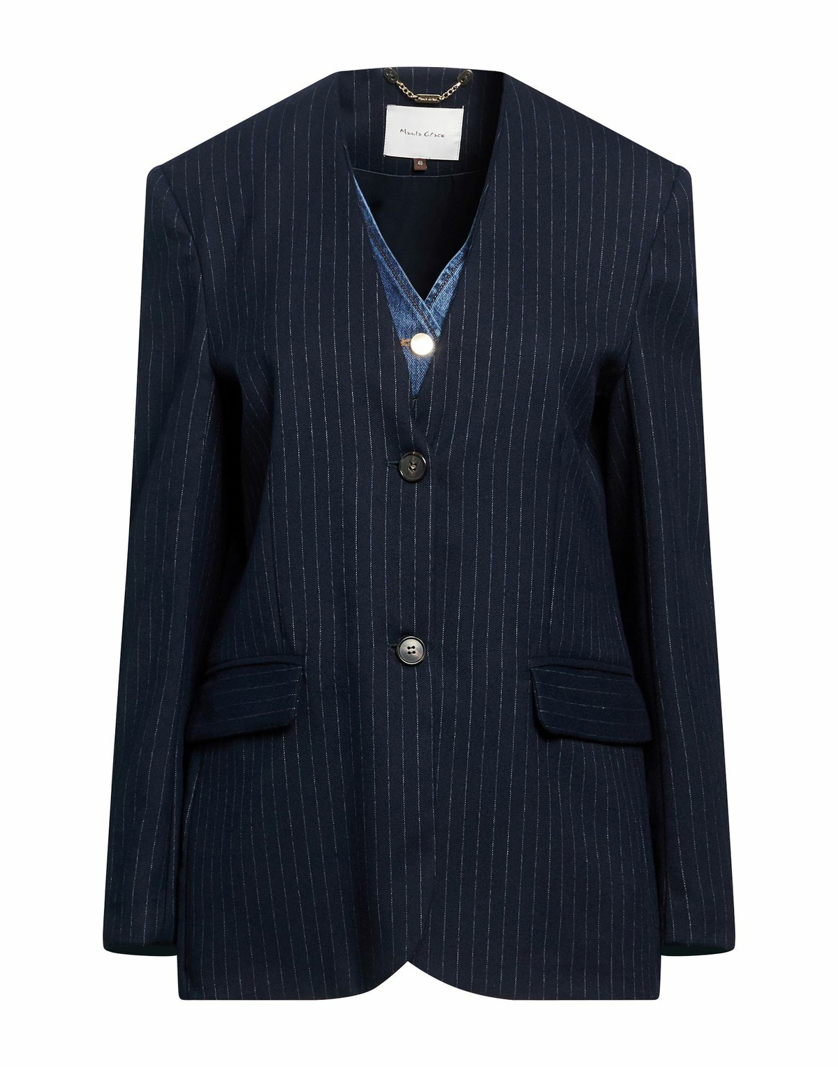Manila Grace Womens Blazer Midnight in Blue