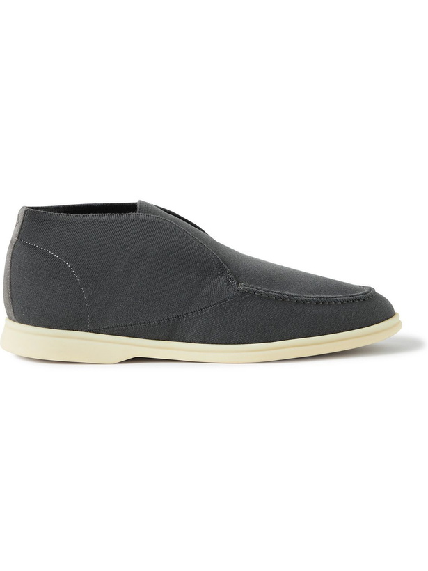 Photo: Loro Piana - Open Walk Wish Wool Desert Boots - Gray