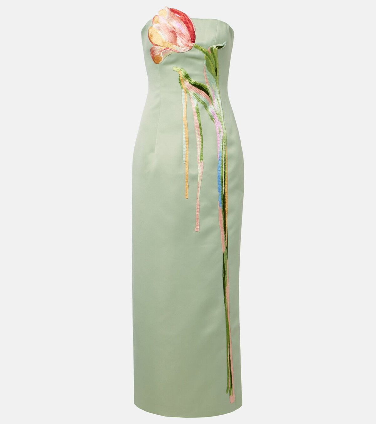 Leo Lin Marilyn floral-appliqué bustier dress