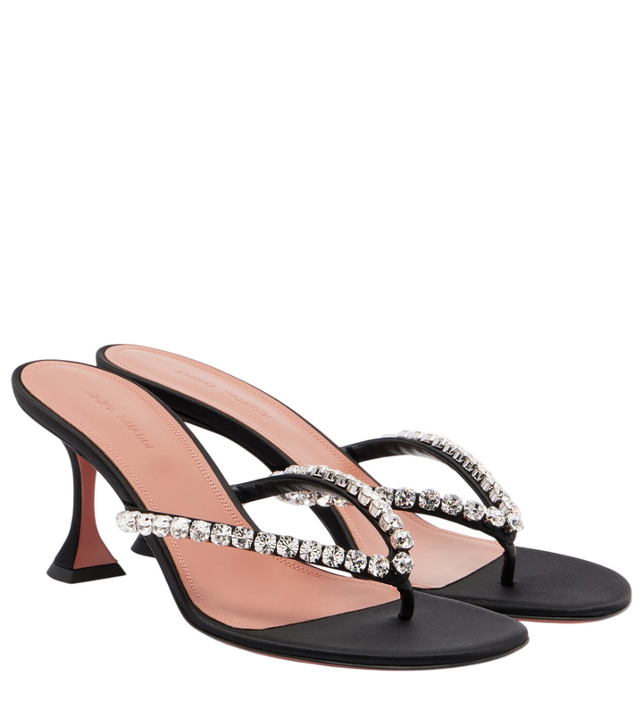 Photo: Amina Muaddi Gigi embellished satin thong sandals