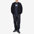 Uniform Bridge Men's Stripe Denim Fatigue Pants in Blue