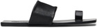Jil Sander Black Square Toe Flat Sandals
