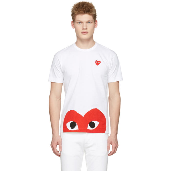 Photo: Comme des Garçons White Half Heart T-Shirt