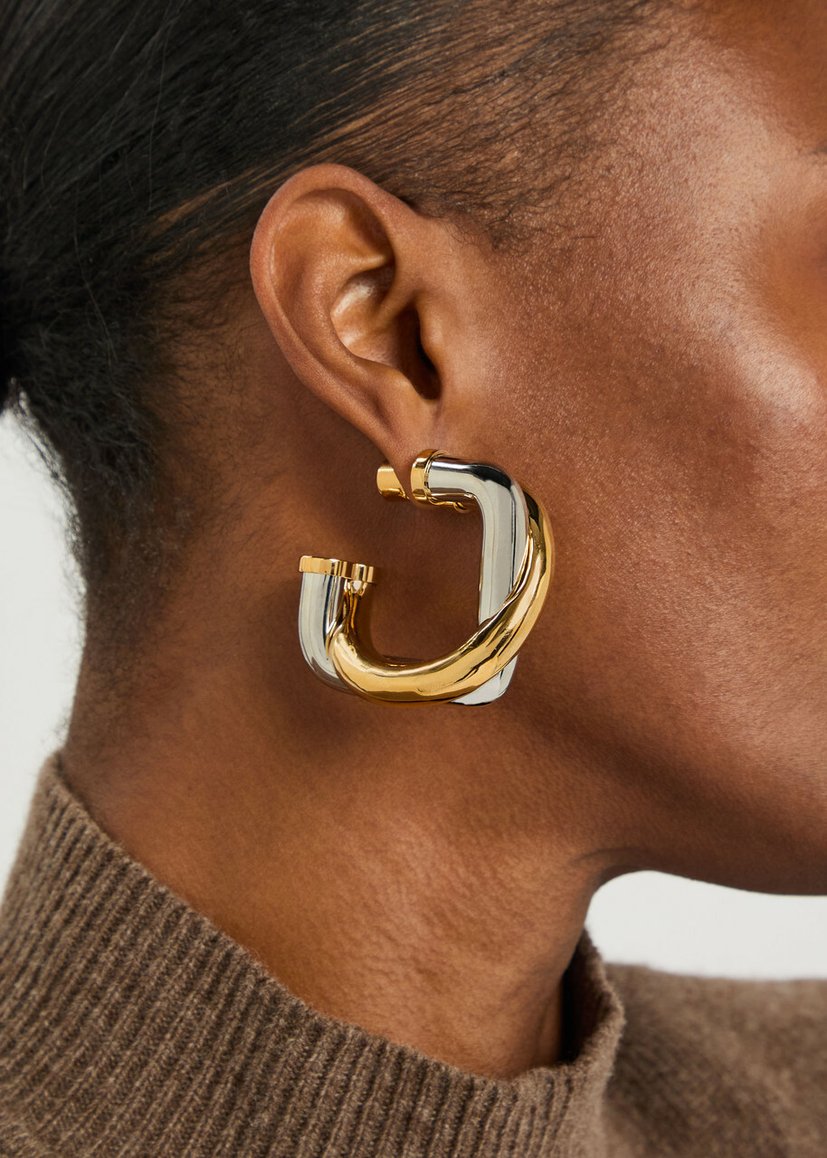 Jacquemus Les Doppio Two-tone Hoop Earrings - Gold - One Size