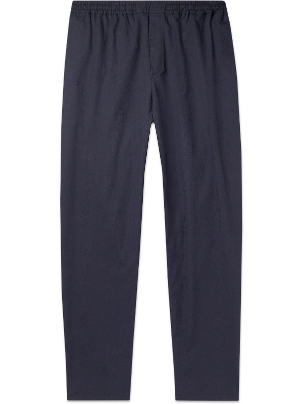 Photo: A Kind Of Guise - Banasa Straight-Leg Stretch-Cotton Seersucker Trousers - Blue