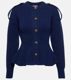 Alexander McQueen Peplum wool-blend cardigan