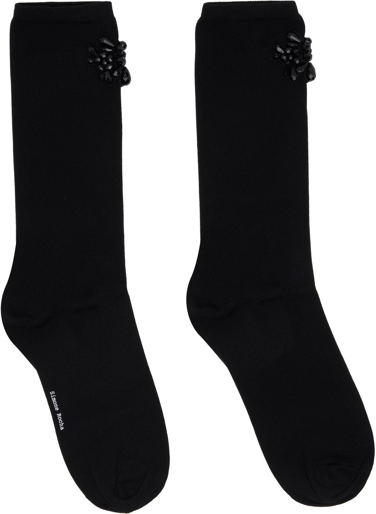 Simone Rocha Black Lace-Up Socks Simone Rocha