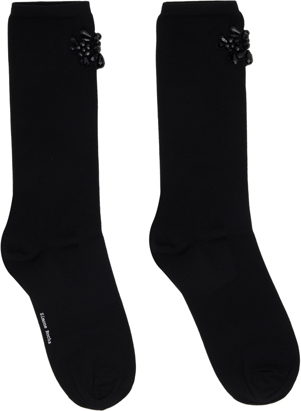 Photo: Simone Rocha Black Beaded Flower Cluster Socks