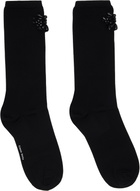 Simone Rocha Black Beaded Flower Cluster Socks