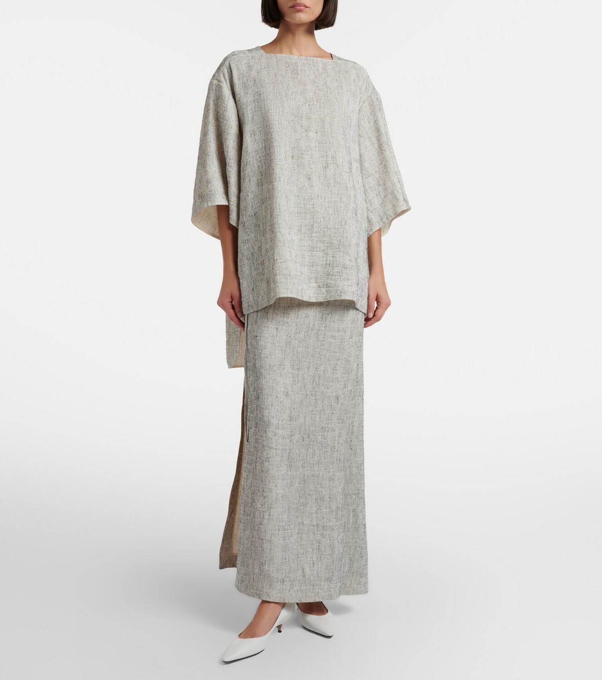 The Row Linen and silk maxi skirt