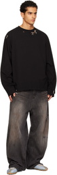 We11done Black Rose & Piercing Long Sleeve T-shirt