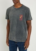 Nudie Jeans Roy Printed Cotton T-shirt Charcoal
