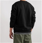 Wood Wood - Tye Logo-Appliquéd Fleece-Back Cotton-Jersey Sweatshirt - Black
