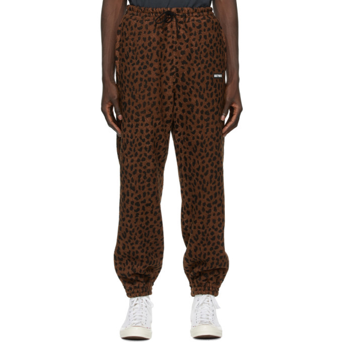 WACKO MARIA Brown and Black Fleece Leopard Lounge Pants Wacko Maria