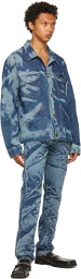 Bianca Saunders Blue Wrangler Edition Denim Scrunched Print Jacket