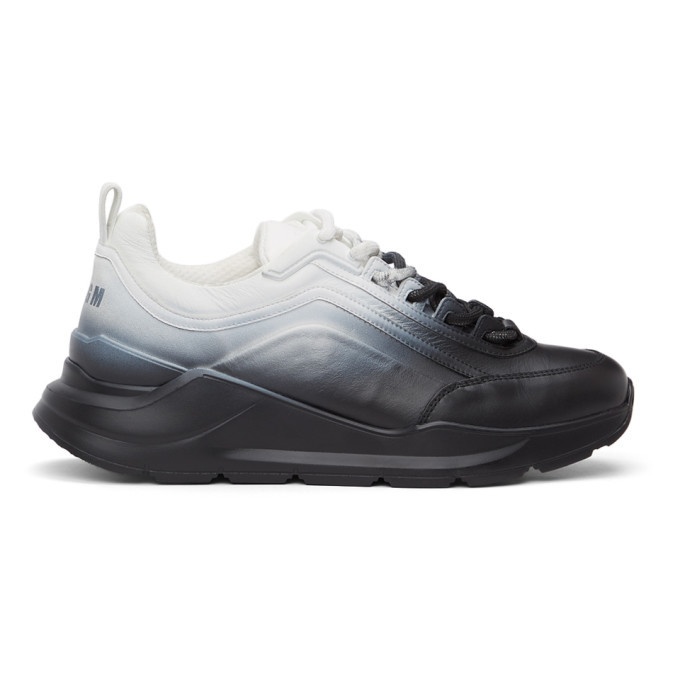 Photo: MSGM Black and White Gradient Z-Running Sneakers