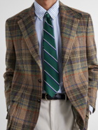 Polo Ralph Lauren - Suede-Trimmed Checked Wool Blazer - Green