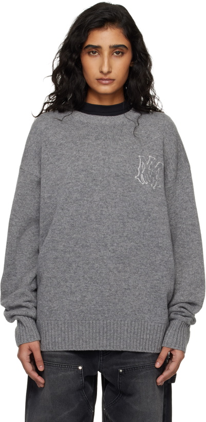 Photo: AMIRI Gray MA Applique Sweater