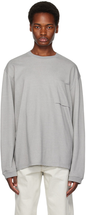 Photo: Solid Homme Gray Plaque Long Sleeve T-Shirt