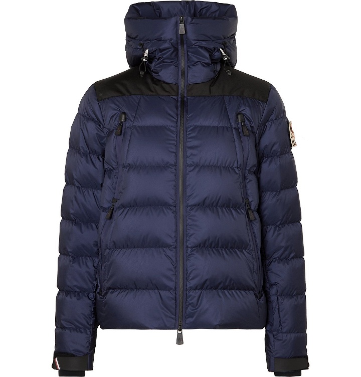 Photo: Moncler Grenoble - Camurac Logo-Appliquéd Colour-Block Quilted Shell Down Hooded Ski Jacket - Blue