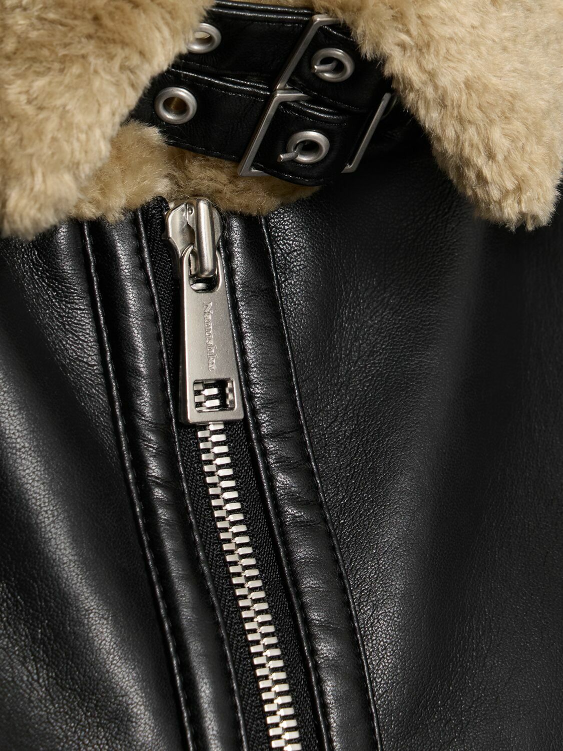 NANUSHKA Jemma Faux Shearling Leather Jacket Nanushka