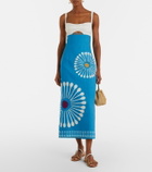 Cala de la Cruz Nara cutout floral linen midi dress