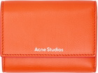 Acne Studios Orange Trifold Leather Wallet