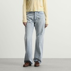 Auralee Women's Faded Selvedge Light Denim Pants in Light Indigo