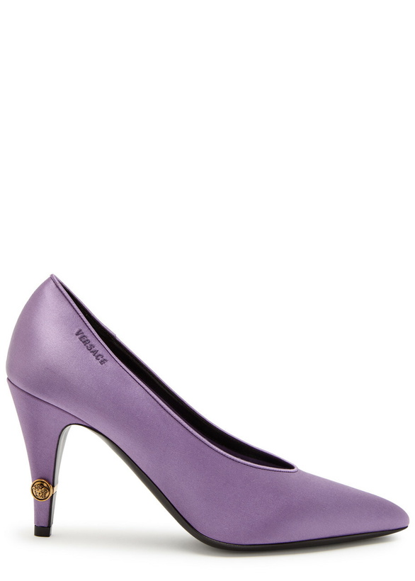 Photo: Versace Decollete 90 Satin Pumps