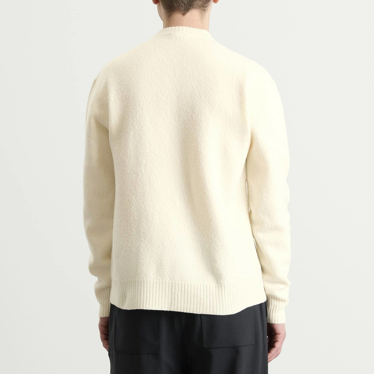 Jil Sander Men's Boiled Wool Jumper in Cloud